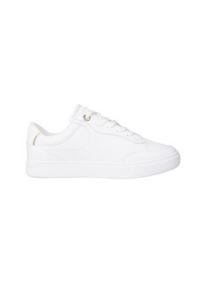 Leather TH Monogram Court Trainers Sneakers Tommy Hilfiger FW0FW08322YBS White