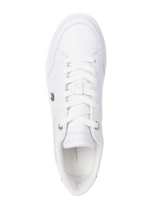 Leather TH Monogram Court Trainers Sneakers Tommy Hilfiger FW0FW08322YBS White
