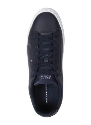 Ténis Flag Embroidery Leather Court Trainers Tommy Hilfiger FM0FM05317DW5 Azul