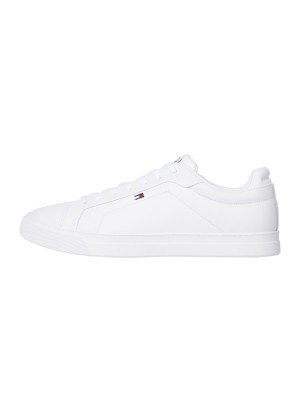 Flag Embroidery Leather Court Trainers Sneakers Tommy Hilfiger FM0FM05317YBS White