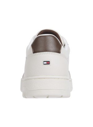 Ténis Mixed Texture Basketball Trainers Tommy Hilfiger FM0FM05467AF3 Bege