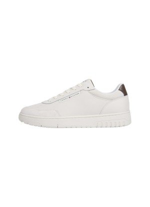 Ténis Mixed Texture Basketball Trainers Tommy Hilfiger FM0FM05467AF3 Bege