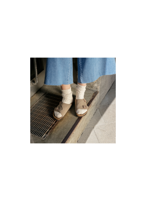 Sandália Zürich Suede Leather Birkenstock Sandal 50463 Bege