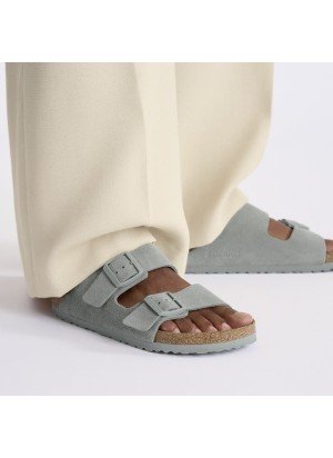Arizona Suede Leather Sandal Birkenstock 1029215 Pure Sage