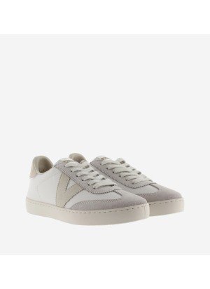 Berlín Biker Leather Effect & Cracked Leather Sneakers Victoria 1126184 Hielo