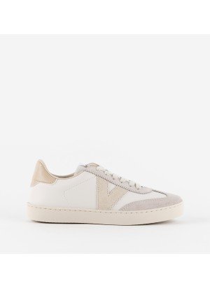 Berlín Biker Leather Effect & Cracked Leather Sneakers Victoria 1126184 Hielo
