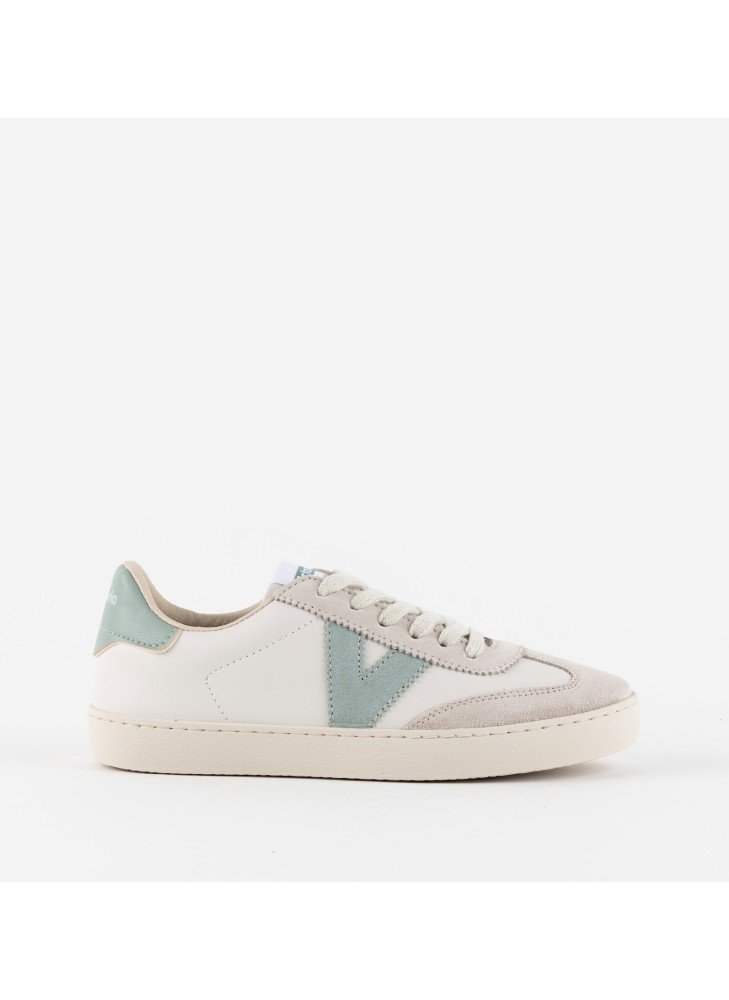 Berlín Biker Leather Effect & Cracked Leather Sneakers Victoria 1126184 Jade