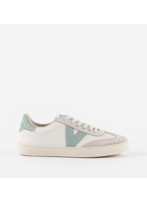 Berlín Biker Leather Effect & Cracked Leather Sneakers Victoria 1126184 Jade