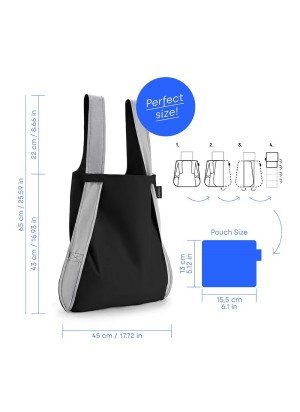 Mochila/Bolsa Reflective Black Notabag NB-R-BK5 Preto