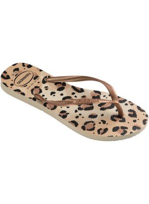 Slim Animals Beach Flip Flops Havaianas 4103352.6516 Beige/Gold