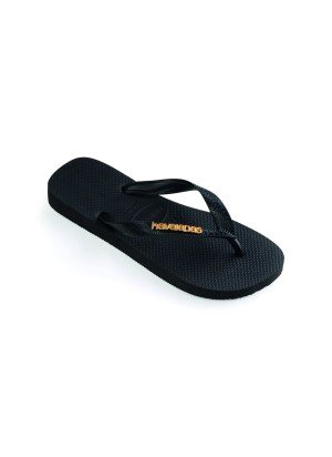 Top Logo Metallic Beach Flip Flops Havaianas 4127244.1069 Black