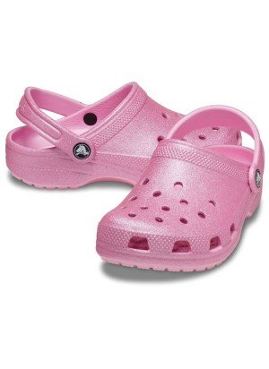 Classic Glitter Beach Sandals Crocs 206993.6XE Pink Tweed Glitter
