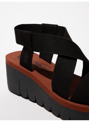 Yabi Sandal Fly London P144922013 Black/Black/Brick