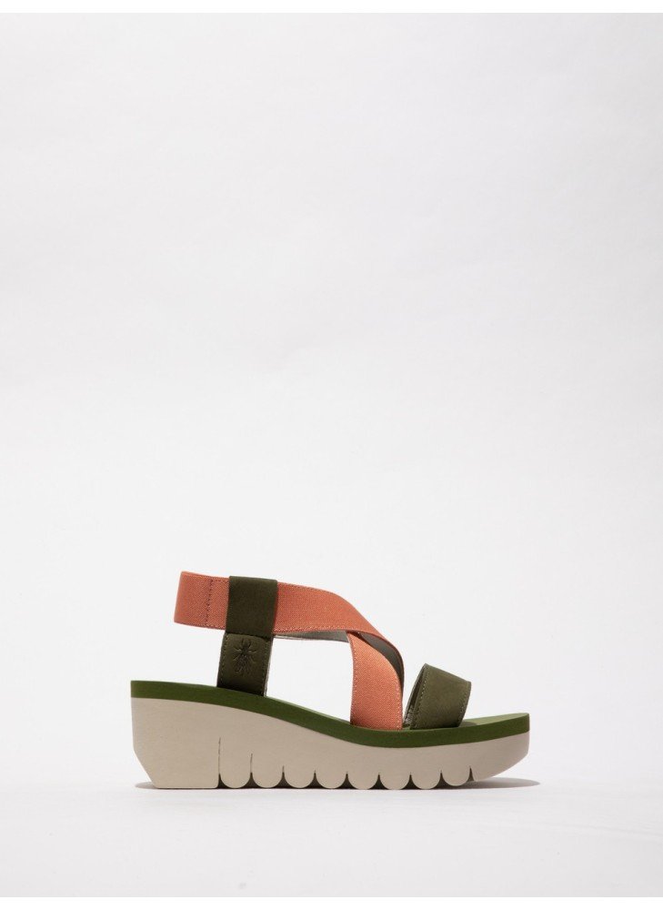 Yabi Sandal Fly London P144922014 Army Green/Tea Rose/Army Green