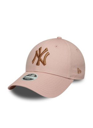 Boné New York Yankees Womens Metallic 9FORTY Adjustable New Era 60667375 Rosa