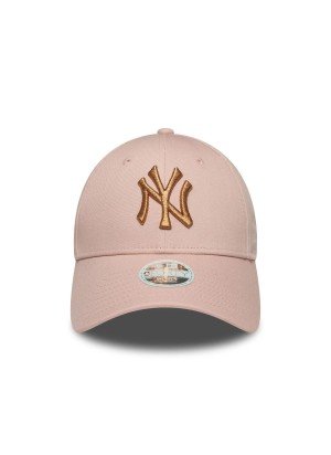 Boné New York Yankees Womens Metallic 9FORTY Adjustable New Era 60667375 Rosa
