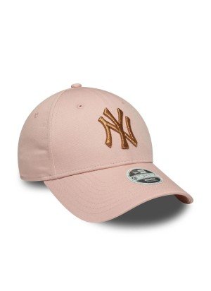 Boné New York Yankees Womens Metallic 9FORTY Adjustable New Era 60667375 Rosa