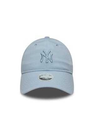 New York Yankees Womens MLB Linen 9TWENTY Adjustable Cap New Era 60667645 Pastel Blue
