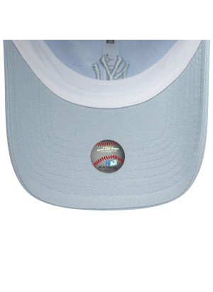 New York Yankees Womens MLB Linen 9TWENTY Adjustable Cap New Era 60667645 Pastel Blue