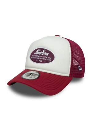 New Era Oval Foam Patch 9FORTY A-Frame Trucker Adjustable Cap New Era 60667664 Dark Red