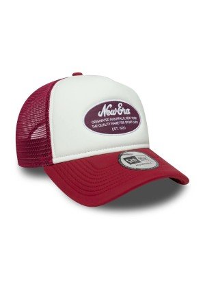 New Era Oval Foam Patch 9FORTY A-Frame Trucker Adjustable Cap New Era 60667664 Dark Red