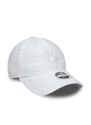 New York Yankees Womens MLB Broderie 9TWENTY Adjustable Cap New Era 60667498 White