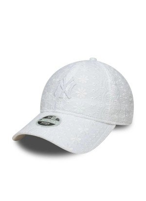 New York Yankees Womens MLB Broderie 9TWENTY Adjustable Cap New Era 60667498 White