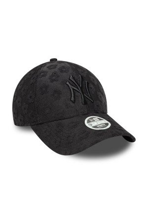 Boné New York Yankees Womens MLB Floral Towelling 9FORTY Adjustable New Era 60667499 Preto