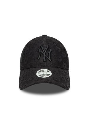 Boné New York Yankees Womens MLB Floral Towelling 9FORTY Adjustable New Era 60667499 Preto