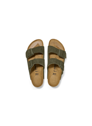 Arizona Suede Leather Sandals Birkenstock 1025720 Thyme
