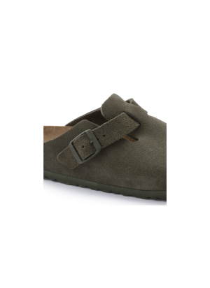 Boston Suede Leather Sandals Birkenstock 1024714 Thyme