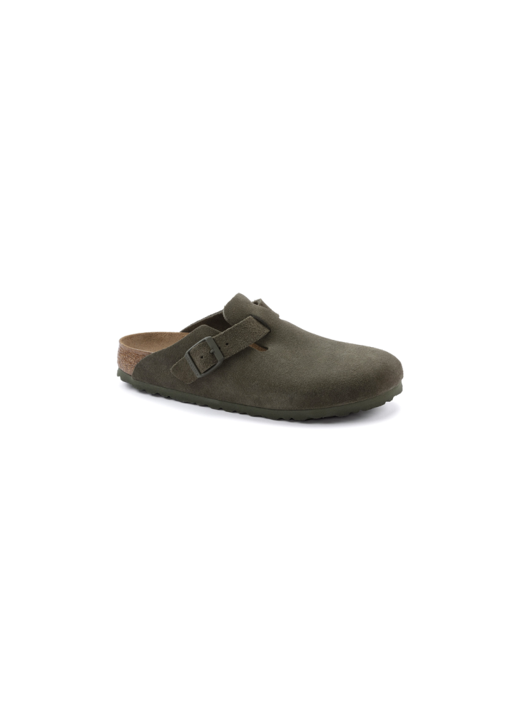 Boston Suede Leather Sandals Birkenstock 1024714 Thyme