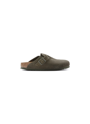 Boston Suede Leather Sandals Birkenstock 1024714 Thyme