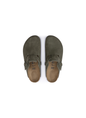 Boston Suede Leather Sandals Birkenstock 1024714 Thyme