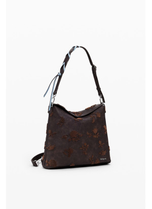 Mochila Stencil Flocado Jersey 2.0 Mini Desigual 25WAKP16-6009 Chocolate