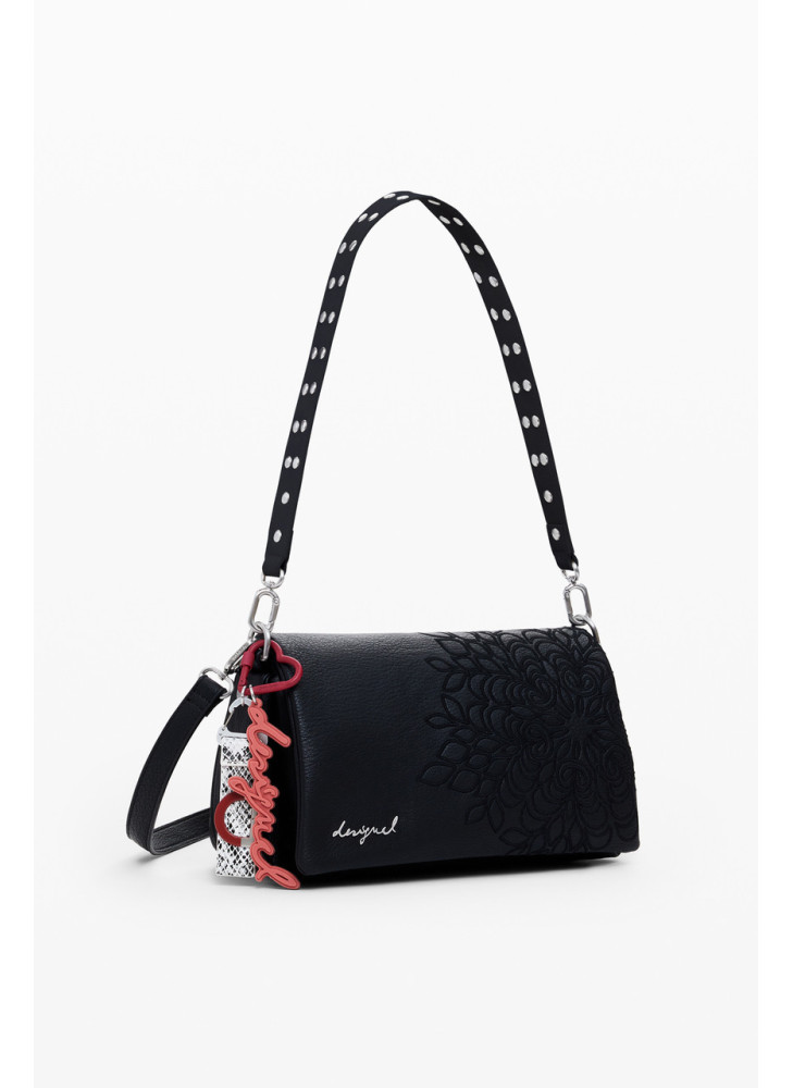 Sierra Naron Medium Flap Bag Desigual 25WAXPBD-2000 Black Sierra Naron Medium Flap Bag Desigual 25WAXPBD-2000 Black