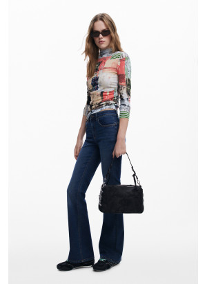 Bolsa Romeo Floral Total Bergamo Desigual 25WAXP41-2000 Preto