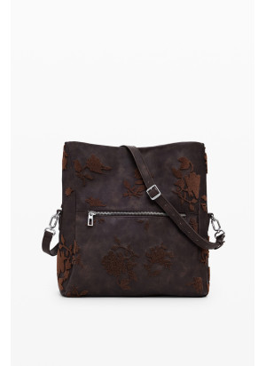 Bolsa Stencil Flower Loverty 3.0 Desigual  25WAXPBA-6009 Chocolate