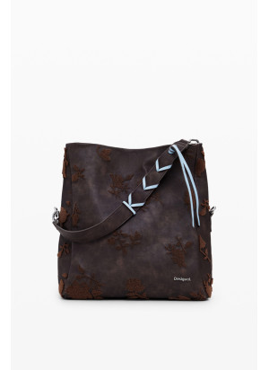 Bolsa Stencil Flower Loverty 3.0 Desigual  25WAXPBA-6009 Chocolate