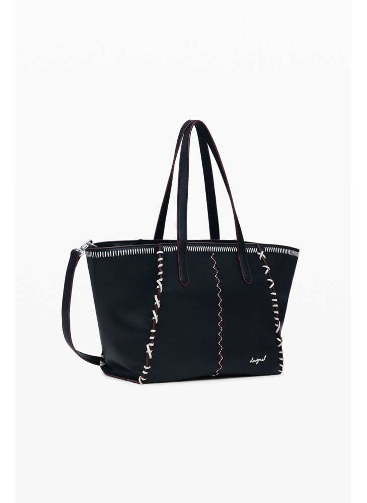 Manhattan Pespuntes Guimar Bag Desigual 25WAXP95-2000 Black Manhattan Pespuntes Guimar Bag Desigual 25WAXP95-2000 Black
