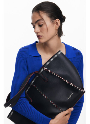Bolsa Manhattan Pespuntes Guimar Desigual 25WAXP95-2000 Preto