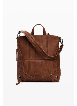 Embro Patch Pretoria Mini Backpack Desigual 25WAKP23-6011 Camel