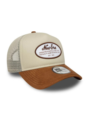 New Era Oval Patch Suede 9FORTY E-Frame Trucker Adjustable Cap New Era 60691080 Cream