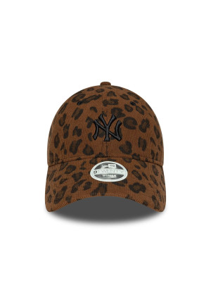 New York Yankees Womens MLB Cord 9TWENTY Adjustable Cap New Era 60691324 Leopard Brown