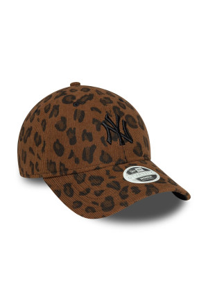 New York Yankees Womens MLB Cord 9TWENTY Adjustable Cap New Era 60691324 Leopard Brown