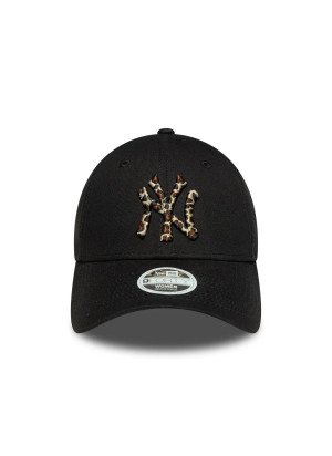 New York Yankees Womens MLB Leopard Infill 9FORTY Adjustable Cap New Era 60691330 Black