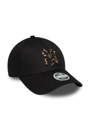 New York Yankees Womens MLB Leopard Infill 9FORTY Adjustable Cap New Era 60691330 Black