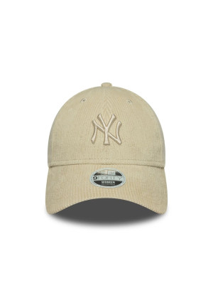 New York Yankees Womens MLB Cord 9FORTY Adjustable Cap New Era 60691355 Cream