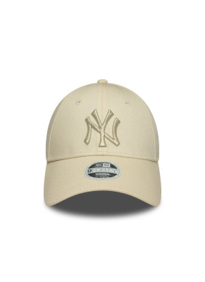 New York Yankees Womens MLB Metallic Logo 9FORTY Adjustable Cap New Era 60691410 Cream