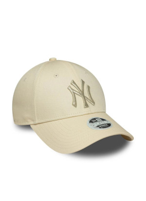 New York Yankees Womens MLB Metallic Logo 9FORTY Adjustable Cap New Era 60691410 Cream